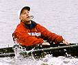 Pete Cipollone coxing the 1997 Head Of The Charles®