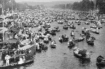 1889 Boats on the Thames during Henley Royal Regatta, Henley-on-Thames, Oxfordshire.  Courtesy of HRR. - Click for full-size image!