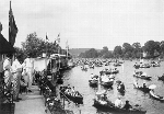 1893. Spectators' boats on the Thames during Henley Royal Regatta, Oxfordshire.  Courtesy of HRR - Click for full-size image!
