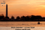 February - sculler training on Potomac River near Washington Monument - Click for full-size image!