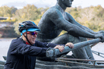Stretching on a sculler - Click for full-size image!