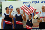 Podium shot for 2002 USA M2+ in Seville - Click for full-size image!