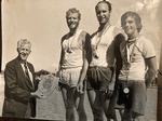Canadian Henley championship 1971 for 2+: Presenting, Harry Killen to Sandy Killen, Ed Kollmer & Cox Joey Maiorano - Click for full-size image!