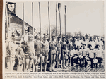 NYAC hosting Ratzeburg. April 1963 standing on the original NYAC boathouse dock before the 1965 fire. Ratzeburg was the Olympic gold medals eight in the Roman Olympics 1960 - Click for full-size image!