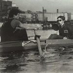 Fordham varsity eight practicing on the Harlem River in the early 1970s. Courtesy of James Sciales - Click for full-size image!