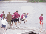 Bill Manning goes for swim at '99 Sprints - Click for full-size image!