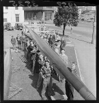 Oct 1958 Rowing team, during the Redding Shield competition, Wellington. Courtesy of the National Library of New Zealand. - Click for full-size image!