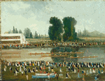 Crowds Watching from the River Banks by E. Levy (painter) French, active late 19th century.  Courtesy of The National Gallery of Art. - Click for full-size image!
