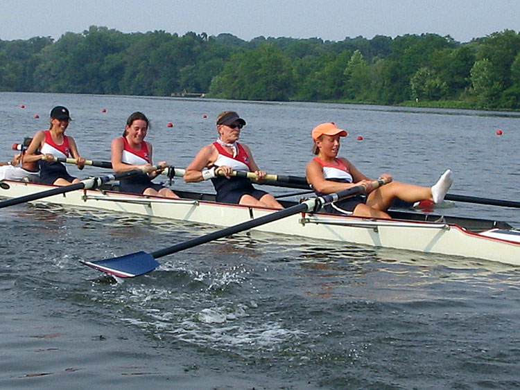 Feet out rowing