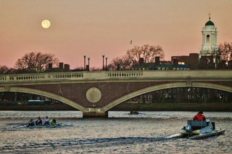 Charles River Moonset