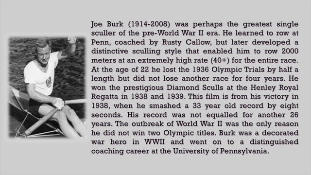 Joe Burk 1938 Henley Diamond Sculls 1x