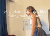 What a nap feels like at Training Camp