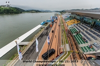 View looking down the course from the top of the finish line tower - Click for full-size image!