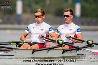 Nick Trojan looks a bit like a miniature Scott Gault in this shot.  Solid rep for the USA LM2x, advancing to the semifinals - Click for full-size image!