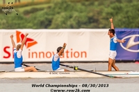 More Italian fun, coxswain Enrico D'aniello went double gold on Friday, in the LM8+ and M2+ - Click for full-size image!