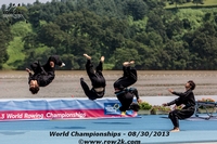 From Friday's entertainment portion of the day.  This looks like it's a multiple exposure of someone flipping, but it's actually just a poorly timed four-person flip - Click for full-size image!